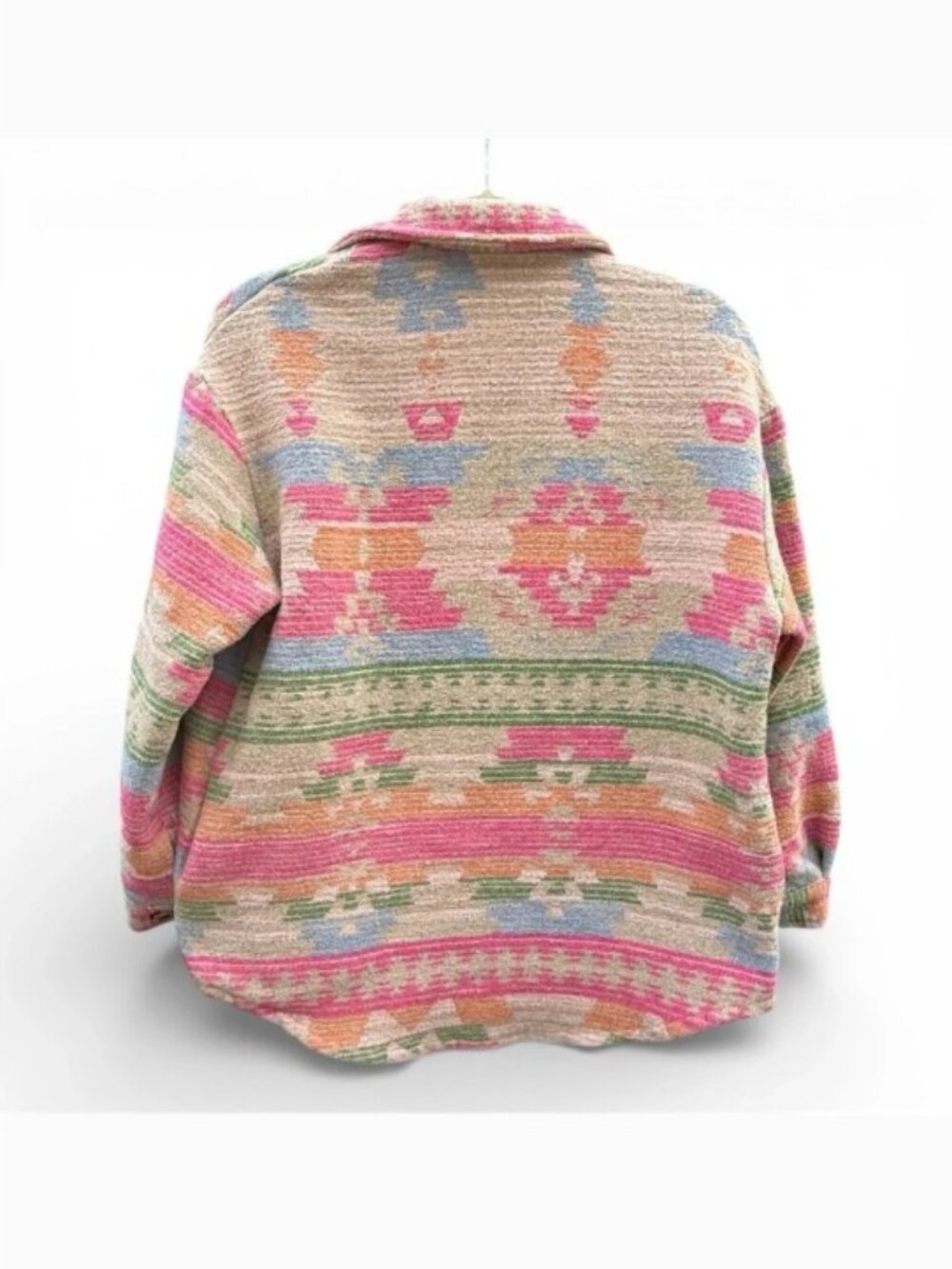 Pastel Aztec Utility Shacket - Multicolor - Picture 3 of 9
